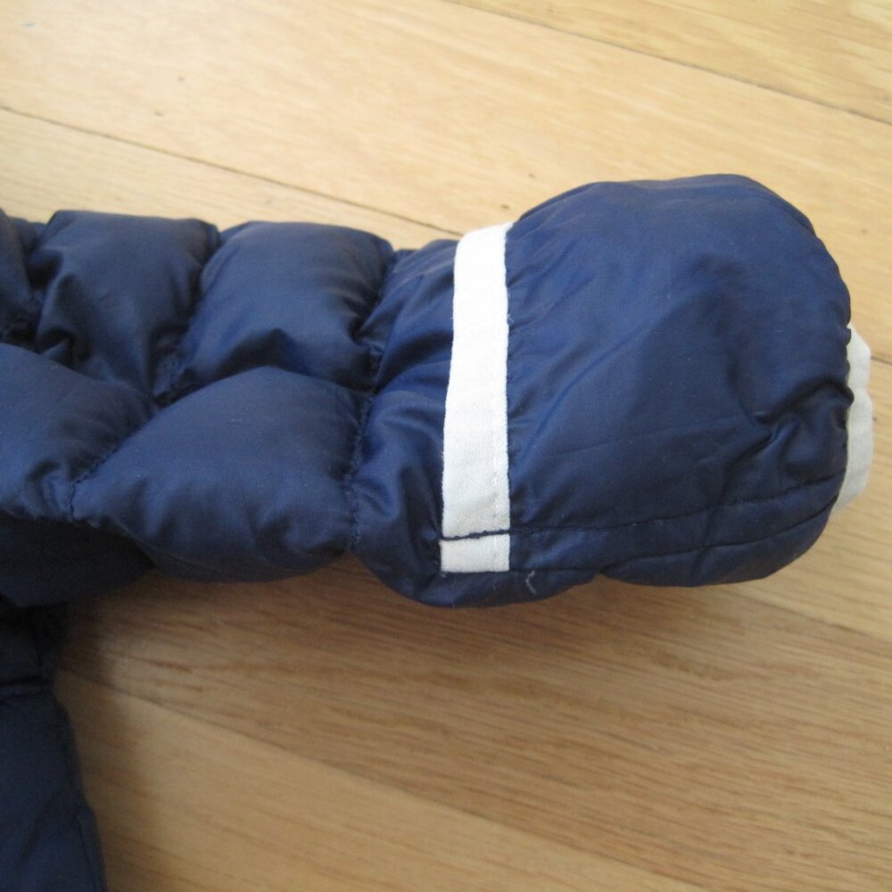 Eddie Bauer Navy Hooded Infant Snowsuit 6M Winter Bunting Down Insulation - Picture 5 of 9